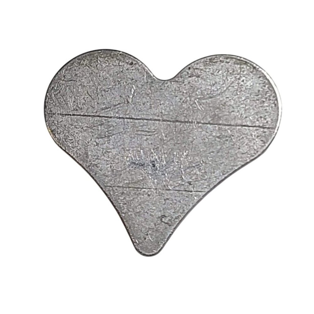 Vintage Style Silver Tone Heart Brooch Pin Minimalist Metal Love Jewelry